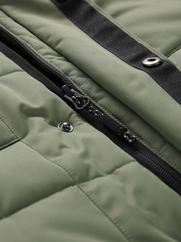 ALPINE PRO Čierno-zelená pánska zimná bunda ALPINE PRO EGYP