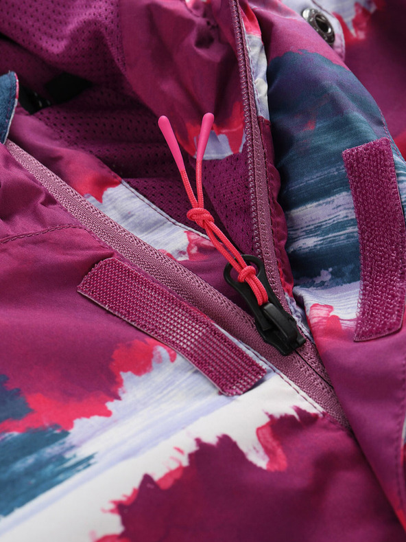 ALPINE PRO Šedo-ružová dievčenská outdoorová bunda ALPINE PRO ZEREDO