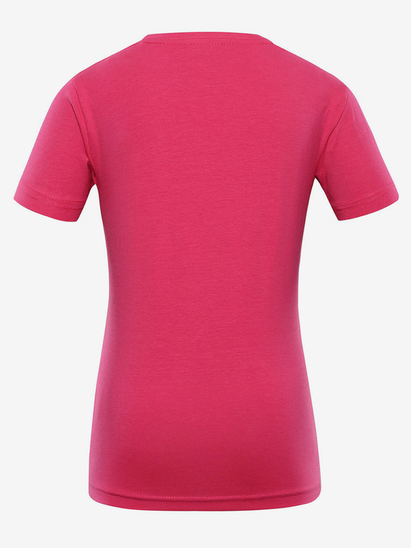 NAX Tmavoružové dievčenské tričko s potlačou NAX ILBO