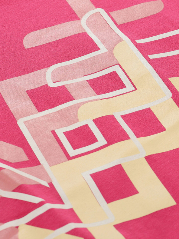 NAX Tmavoružové dievčenské tričko s potlačou NAX ILBO