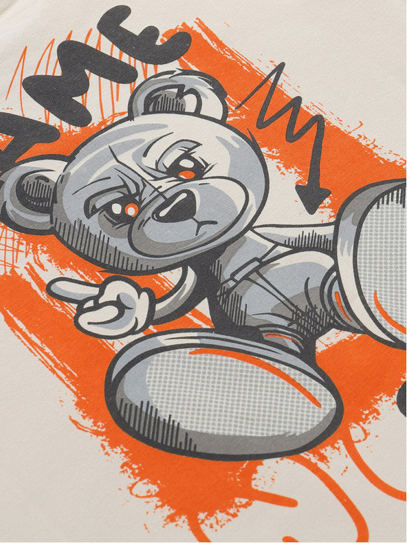 NAX Krémové detské tričko s potlačou na chrbte NAX ZALDO