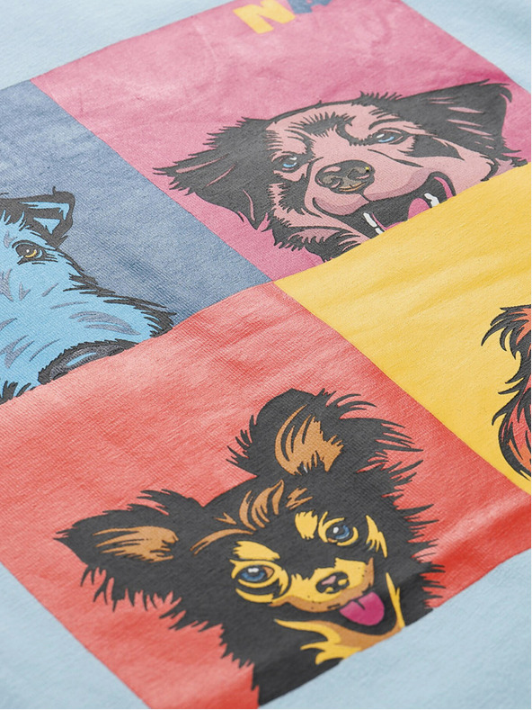 NAX Svetlomodré detské tričko s potlačou NAX ZALDO