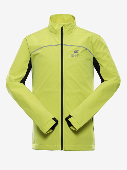 ALPINE PRO Neónovo zelená pánska softshellová bunda ALPINE PRO Geroc