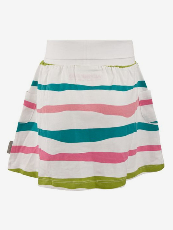 ALPINE PRO Biela dievčenská pruhovaná sukňa ALPINE PRO Owelo