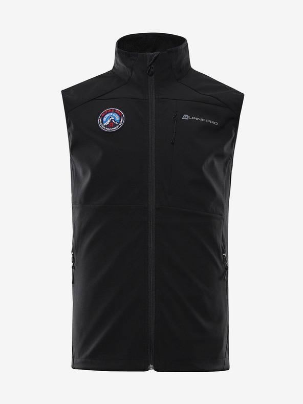ALPINE PRO Čierna pánska softshellová vesta ALPINE PRO WERS