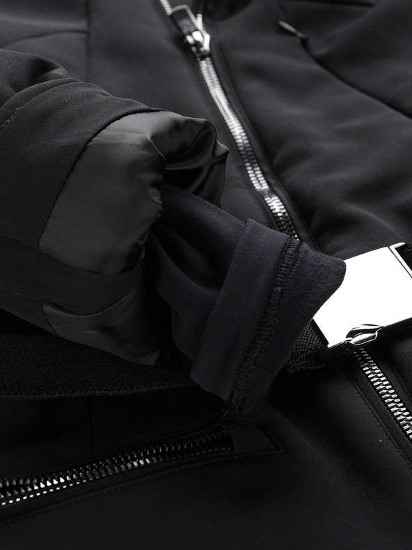 ALPINE PRO Dámska softshellová lyžiarska bunda s membránou ALPINE PRO DOWELA čierna