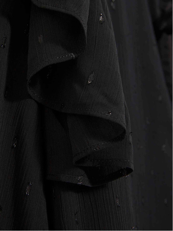 Moodo Čierna dámska blúzka s volánmi Moodo