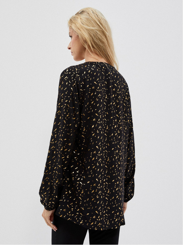 Moodo Čierna dámska blúzka s potlačou Moodo