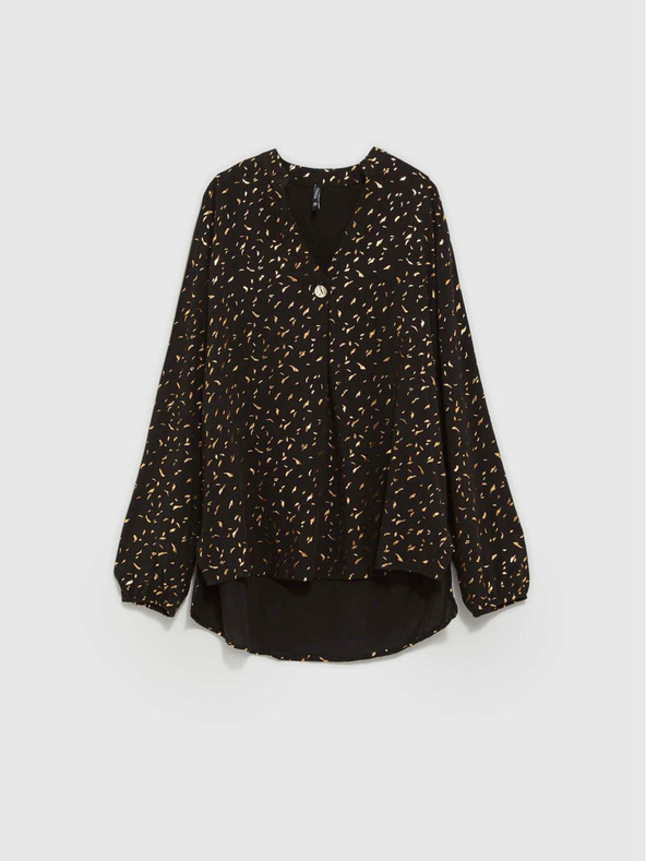 Moodo Čierna dámska blúzka s potlačou Moodo