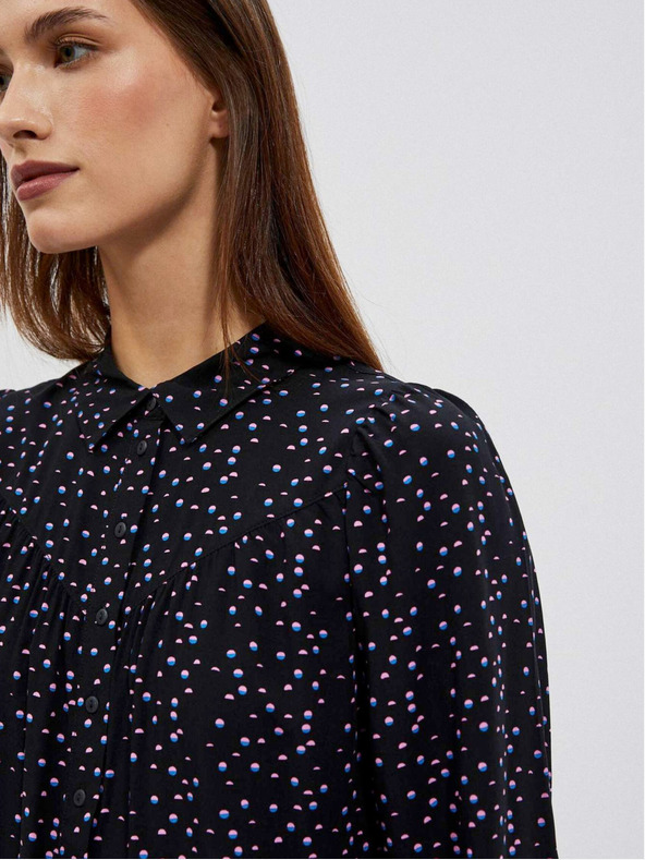 Moodo Čierna dámska vzorovaná blúzka Moodo