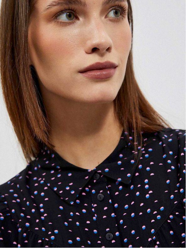 Moodo Čierna dámska vzorovaná blúzka Moodo