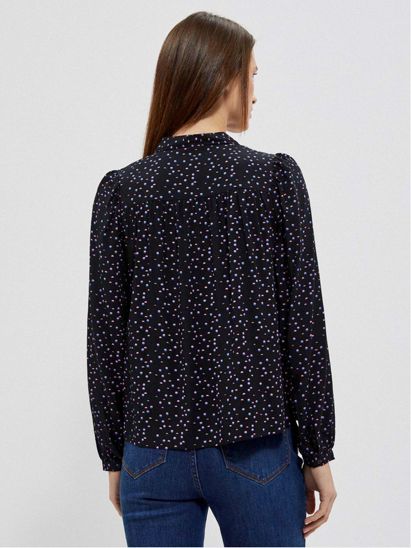 Moodo Čierna dámska vzorovaná blúzka Moodo