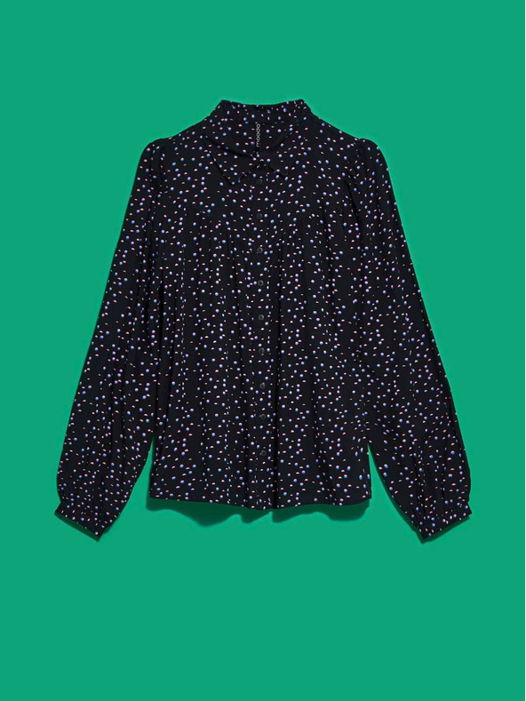 Moodo Čierna dámska vzorovaná blúzka Moodo