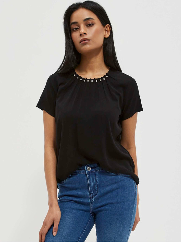 Moodo Čierna dámska blúzka Moodo
