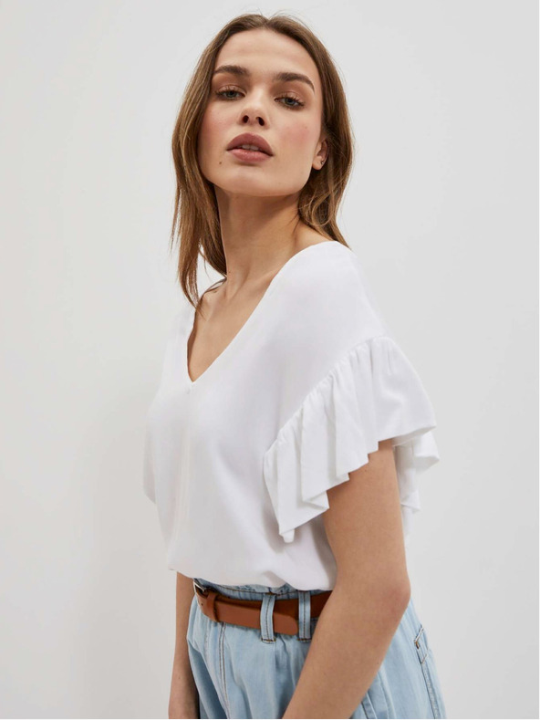 Moodo Biela dámska blúzka Moodo