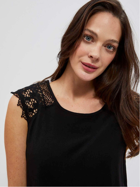 Moodo Čierne dámske dlhé tričko Moodo