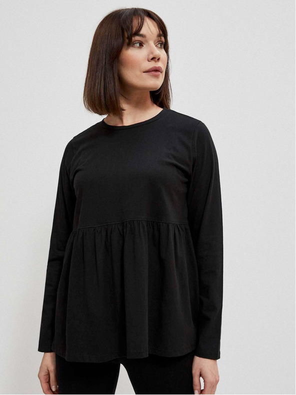 Moodo Čierna dámska blúzka s volánikmi Moodo