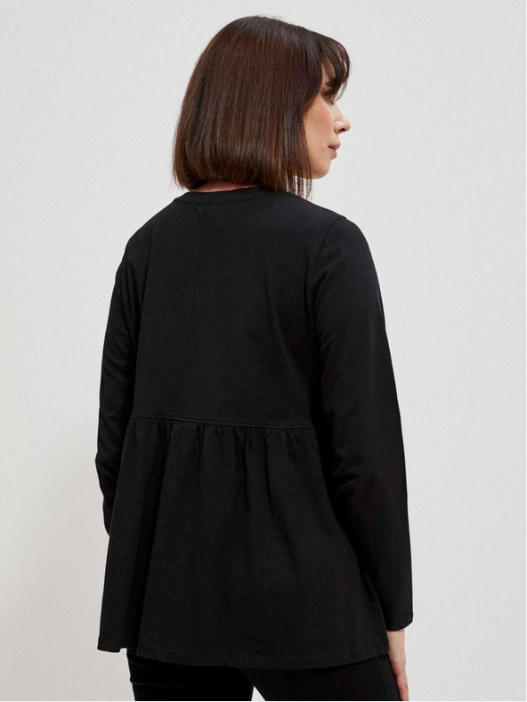 Moodo Čierna dámska blúzka s volánikmi Moodo