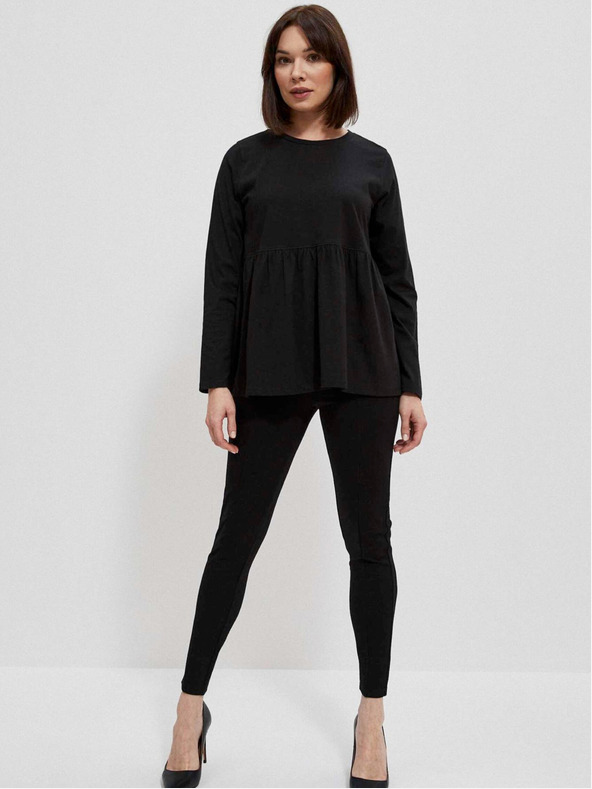 Moodo Čierna dámska blúzka s volánikmi Moodo