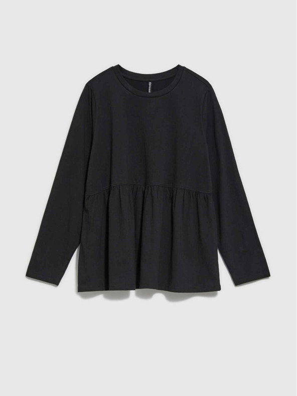 Moodo Čierna dámska blúzka s volánikmi Moodo