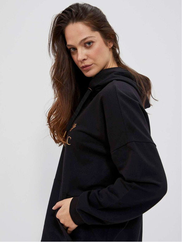 Moodo Čierna dámska mikina s kapucňou Moodo