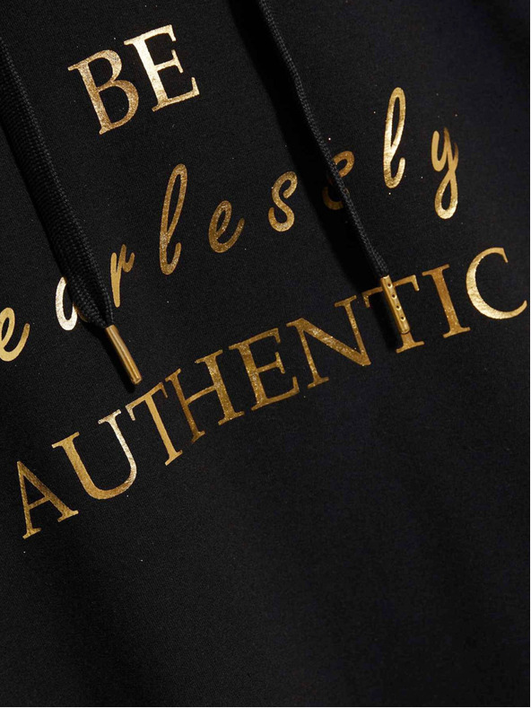 Moodo Čierna dámska mikina s kapucňou Moodo