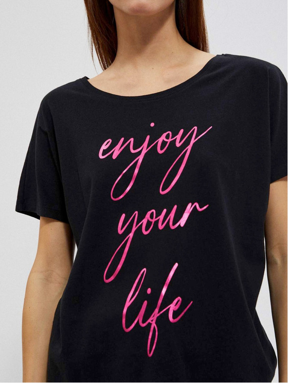 Moodo Čierne dámske dlhé tričko Moodo