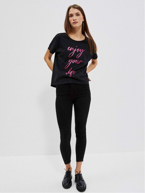 Moodo Čierne dámske dlhé tričko Moodo