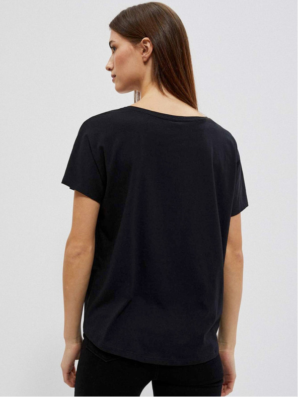 Moodo Čierne dámske dlhé tričko Moodo