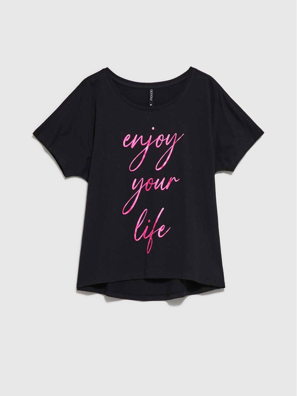 Moodo Čierne dámske dlhé tričko Moodo