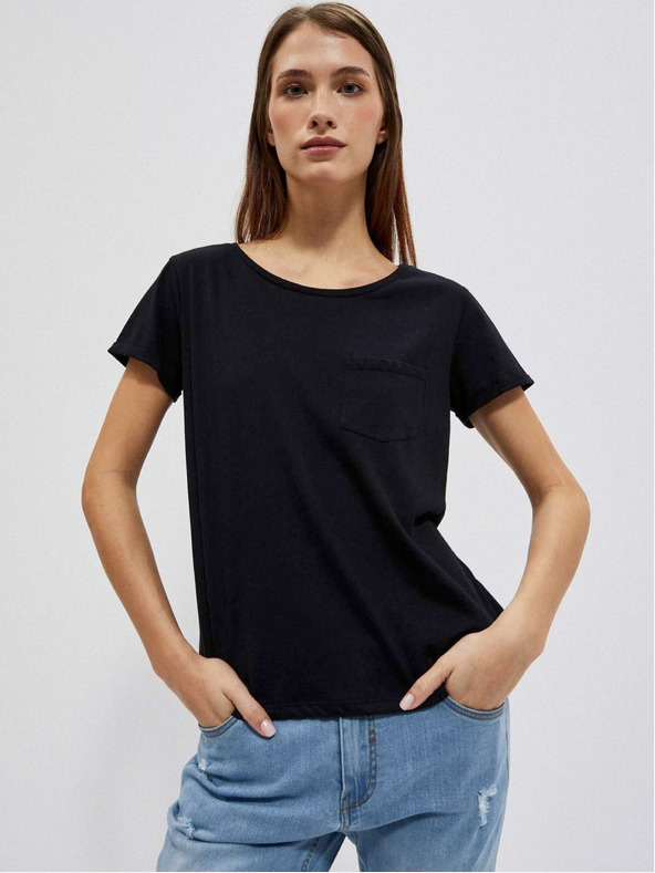 Moodo Čierne dámske dlhé tričko Moodo