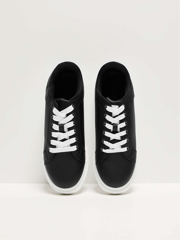 Moodo Čierne dámske kožené tenisky Moodo