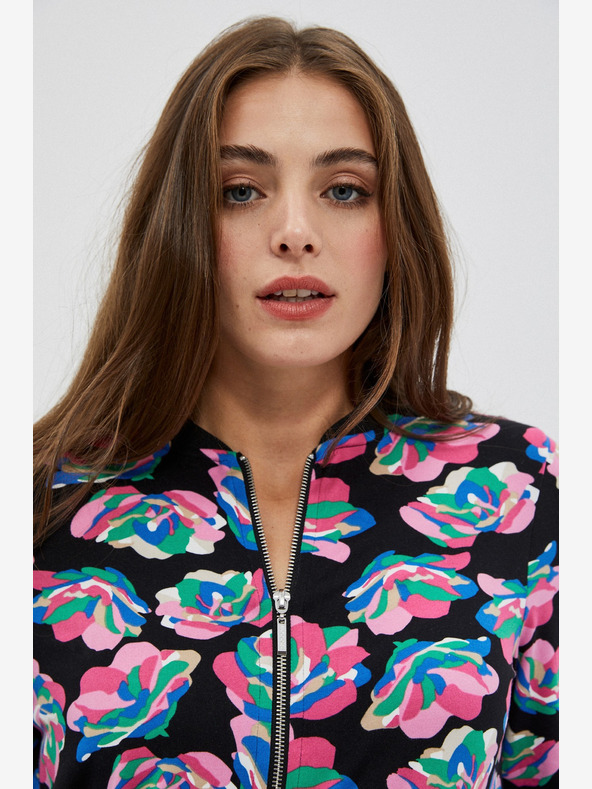 Moodo Čierna dámska mikina s potlačou Moodo