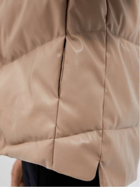 Moodo Béžová dámska prešívaná bunda Moodo