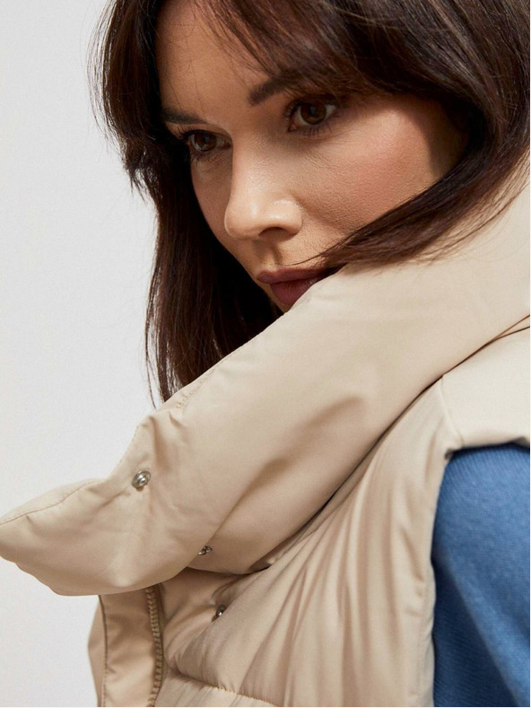 Moodo Béžová dámska prešívaná vesta Moodo