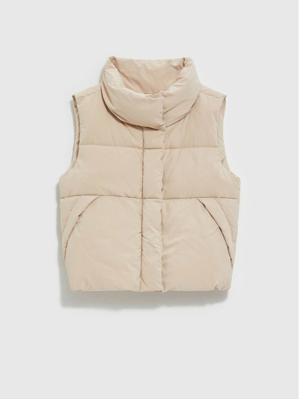 Moodo Béžová dámska prešívaná vesta Moodo