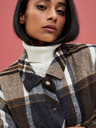 Moodo Moodo Šedá a hnedá dámska kockovaná košeľová bunda