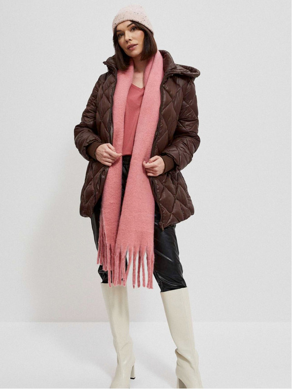 Moodo Hnedá dámska prešívaná bunda Moodo