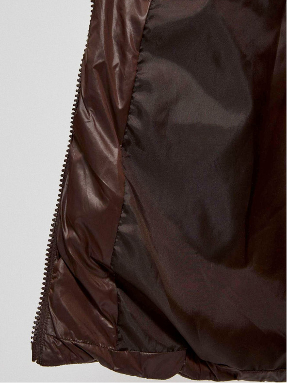 Moodo Hnedá dámska prešívaná bunda Moodo