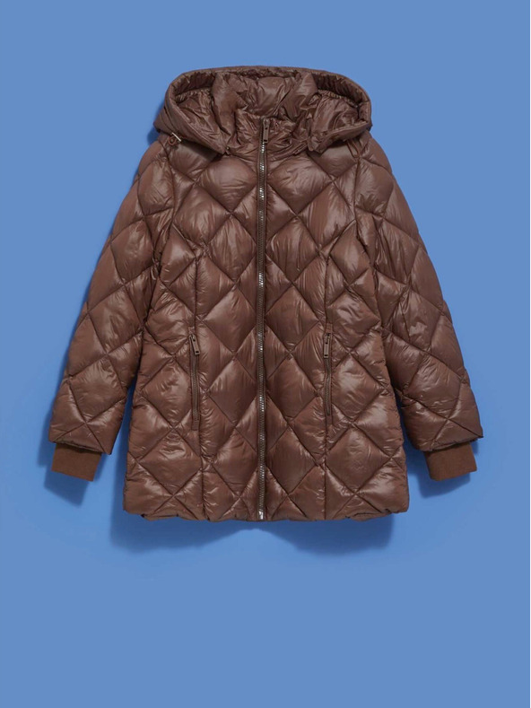 Moodo Hnedá dámska prešívaná bunda Moodo