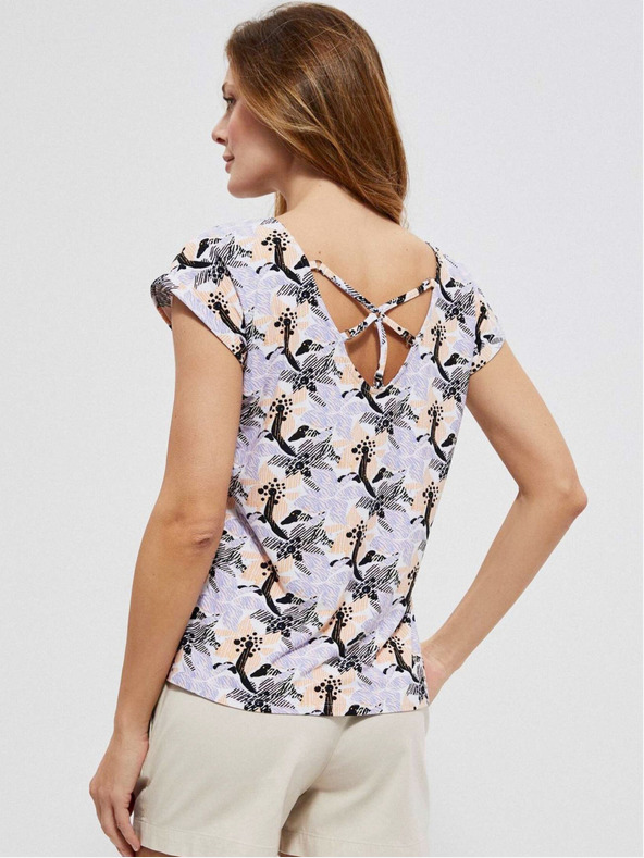 Moodo Fialová dámska kvetinová košeľa Moodo