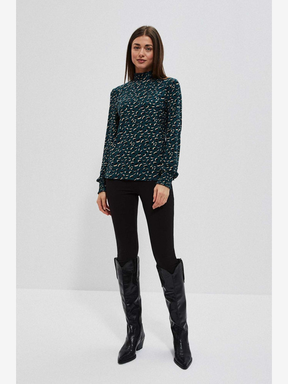 Moodo Zelená dámska vzorovaná blúzka Moodo