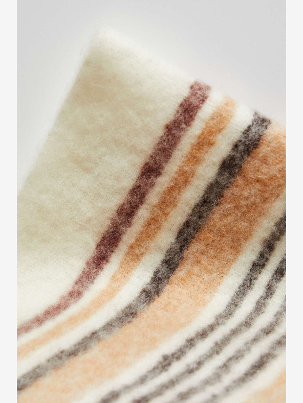 Moodo Krémovo-béžový dámsky károvaný šál Moodo