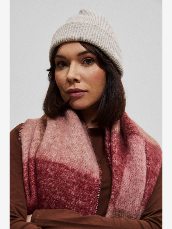 Moodo Ružová dámska károvaná šatka Moodo