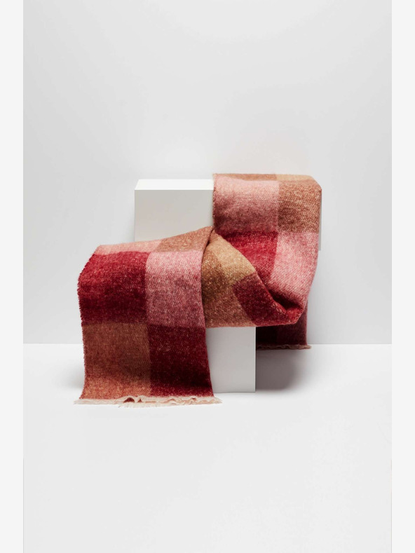 Moodo Ružová dámska károvaná šatka Moodo