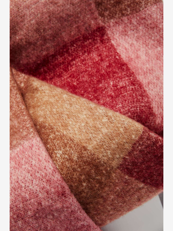 Moodo Ružová dámska károvaná šatka Moodo