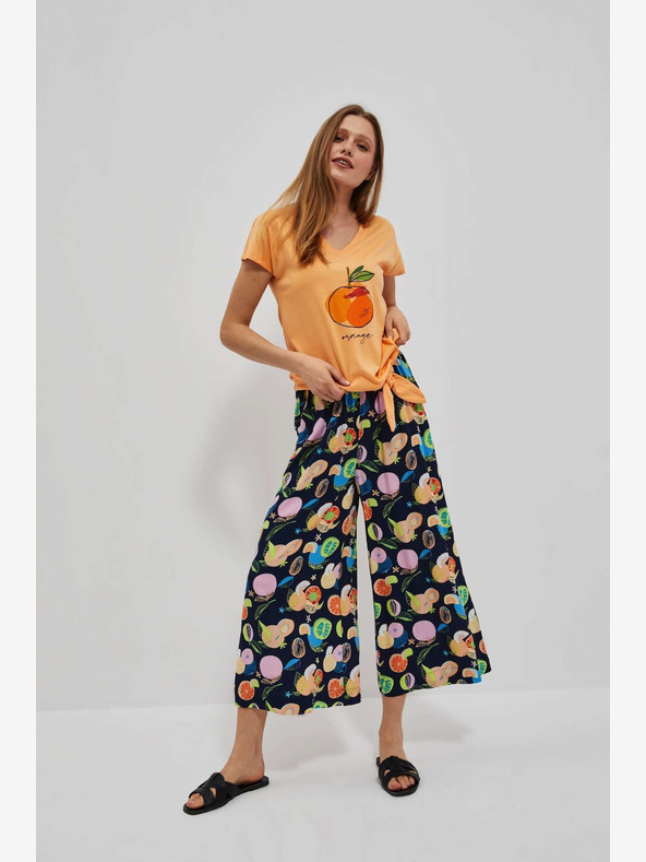 Moodo Oranžové tričko s potlačou Moodo