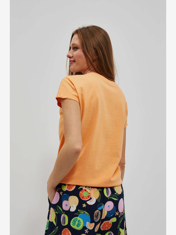 Moodo Oranžové tričko s potlačou Moodo