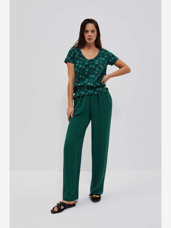 Moodo Zelená vzorovaná blúzka Moodo