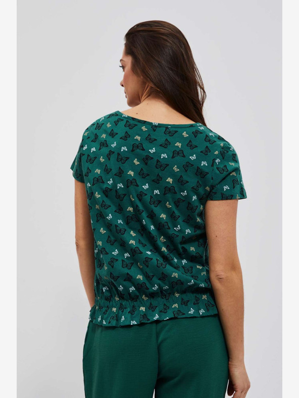 Moodo Zelená vzorovaná blúzka Moodo